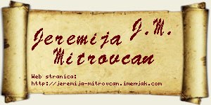 Jeremija Mitrovčan vizit kartica